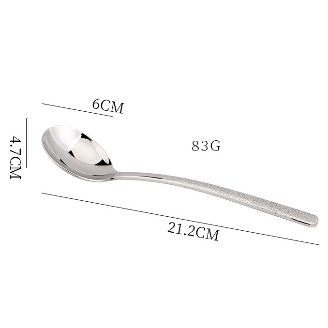 Muỗng soup inox 316 cao cấp 21cm cán cầm có vân CO928