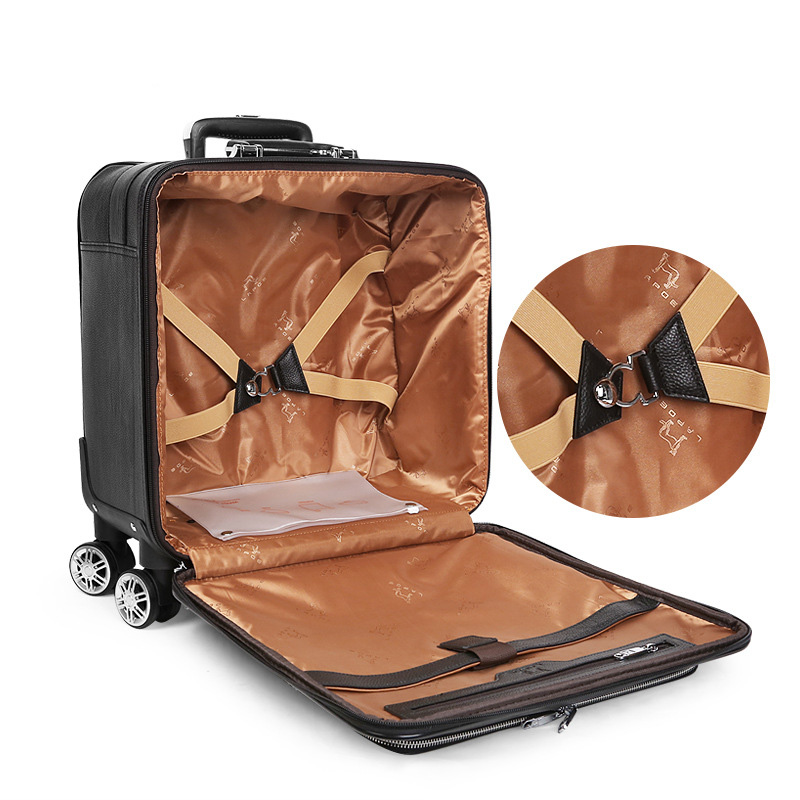 Vali kéo du lịch Lapoe Da Bò thật size 16-20 inch LB5816