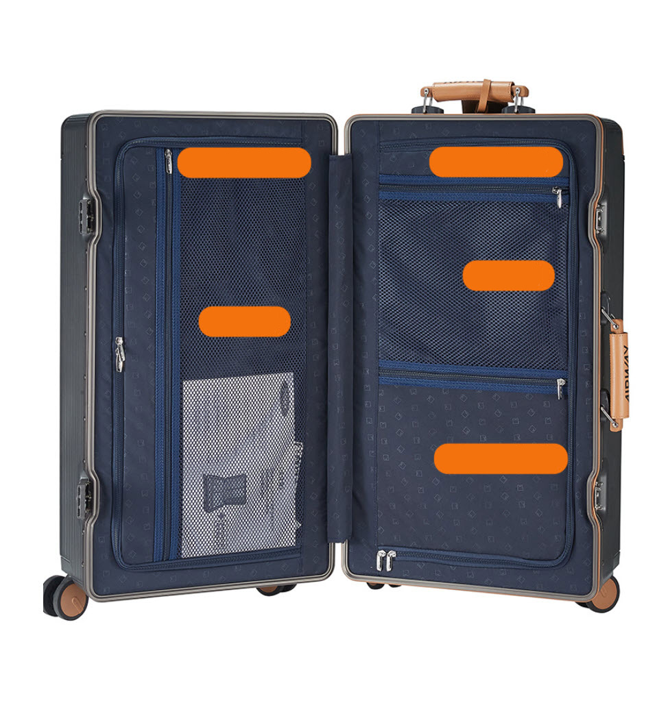Vali kéo du lịch Airway AW007 viền frame nhôm khóa đôi TSA 26-28inch