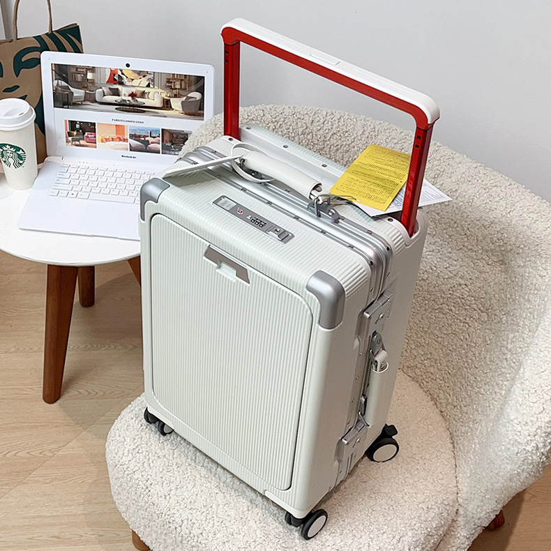 Vali kéo du lịch khóa 3 TSA viền nhôm cổng sạc USB 20-24inch PJ08