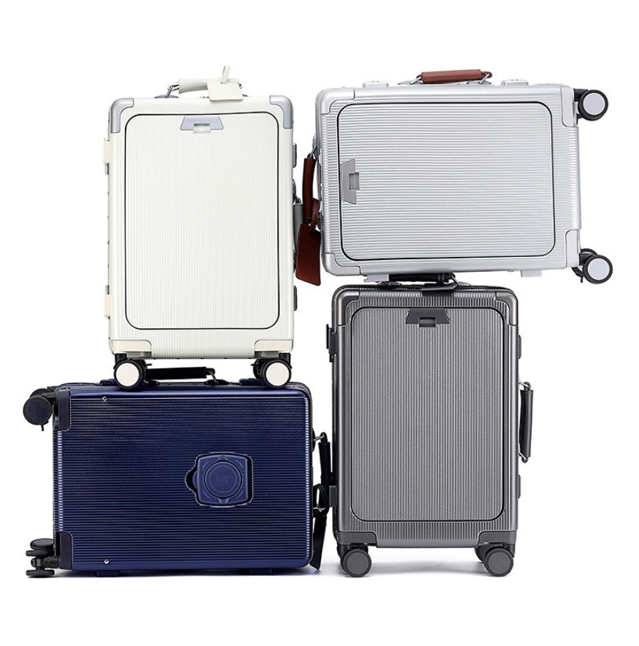 Vali kéo du lịch khóa 3 TSA viền nhôm cổng sạc USB 20-24inch PJ08
