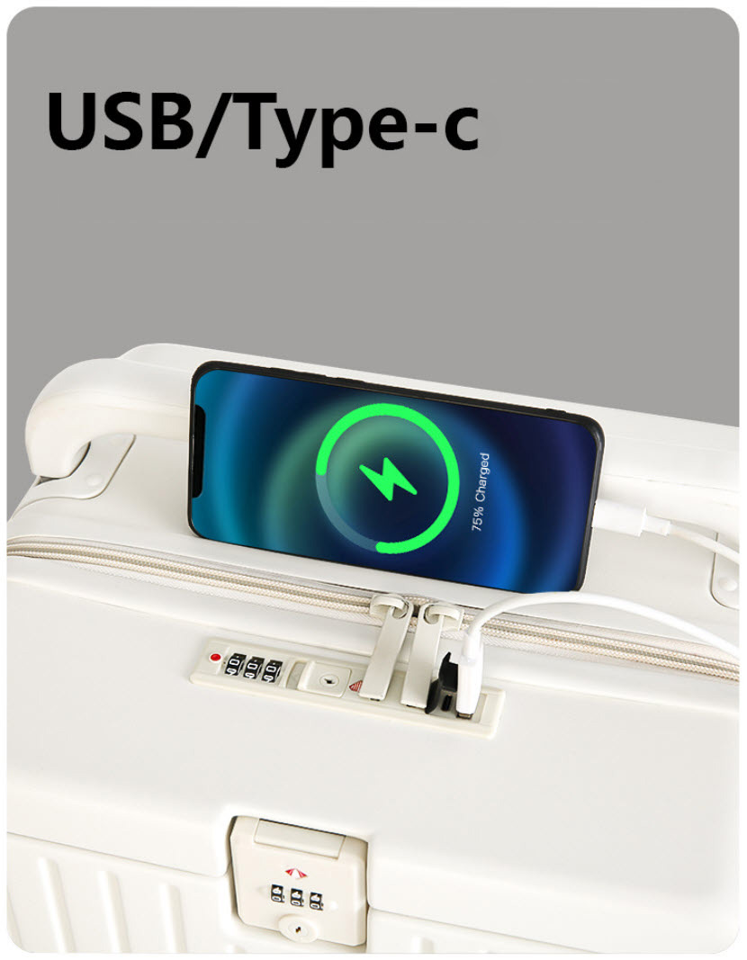 Vali kéo du lịch khóa TSA 2 ổ cổng sạc USB 20-26inch SK6608