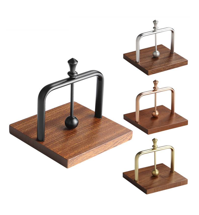 Chặn giấy ăn để bàn 14cm khung nhôm đế gỗ CNH11