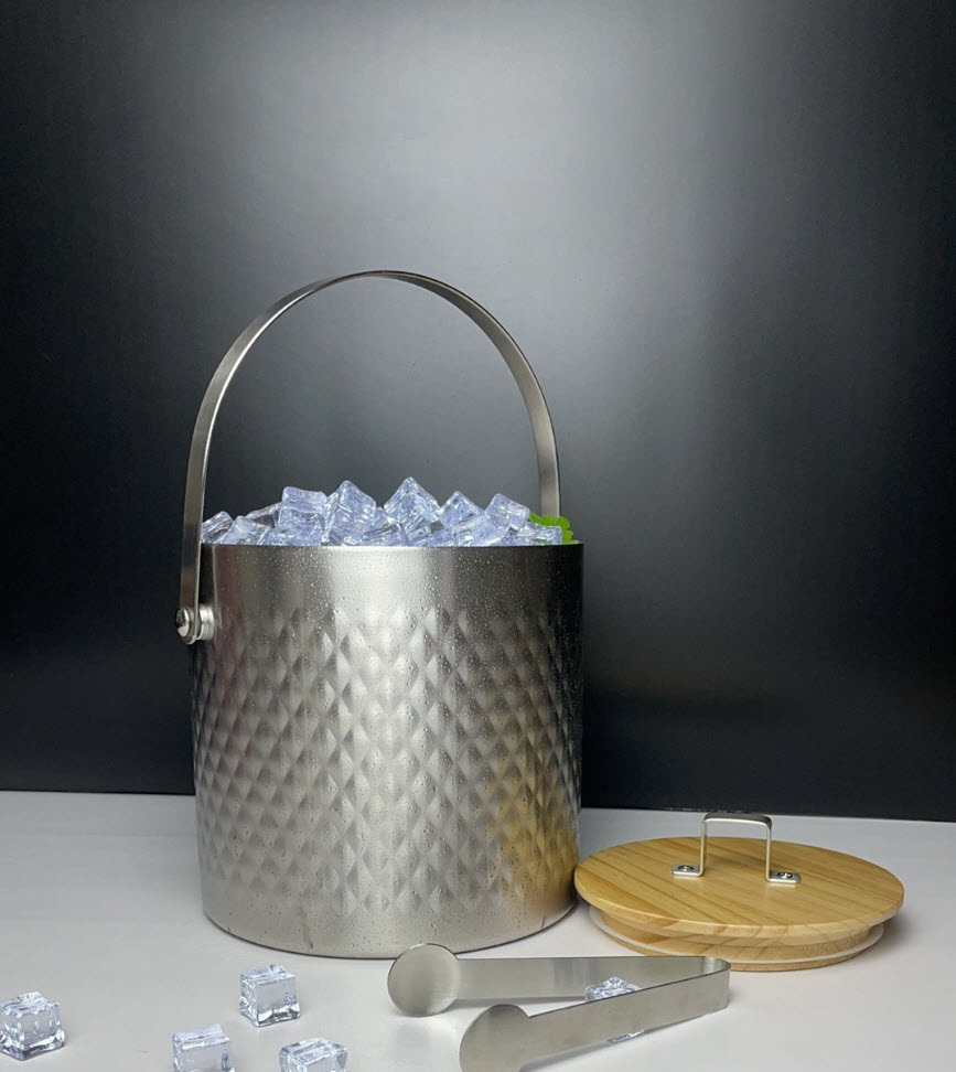Xô đá 2 lớp cách nhiệt hoa văn diamond 1.4-3L JJD15