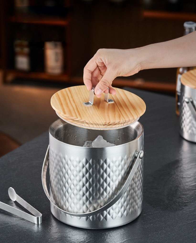 Xô đá 2 lớp cách nhiệt hoa văn diamond 1.4-3L JJD15