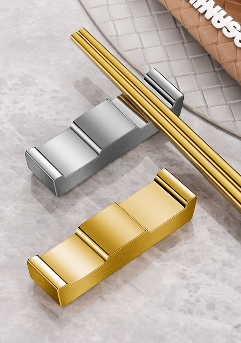 Gác đũa muỗng inox 304 mẫu chữ nhật mạ vàng KT03