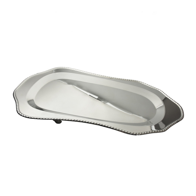Dĩa inox trưng bày thức ăn size lớn 55x33cm cho bàn tiệc GQL022