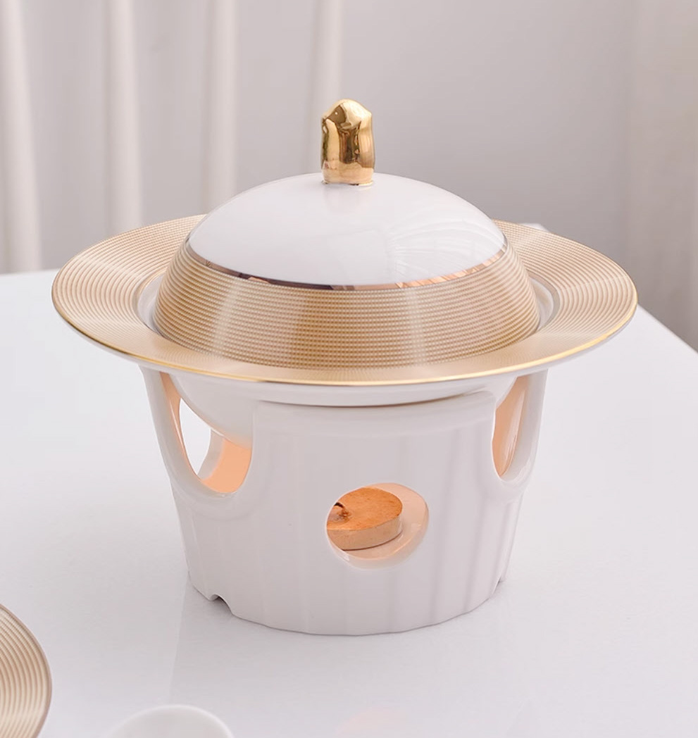 Bát hâm nóng Tổ Yến Bào Ngư Hải Sâm Vi Cá dùng nến 250ml SN1055