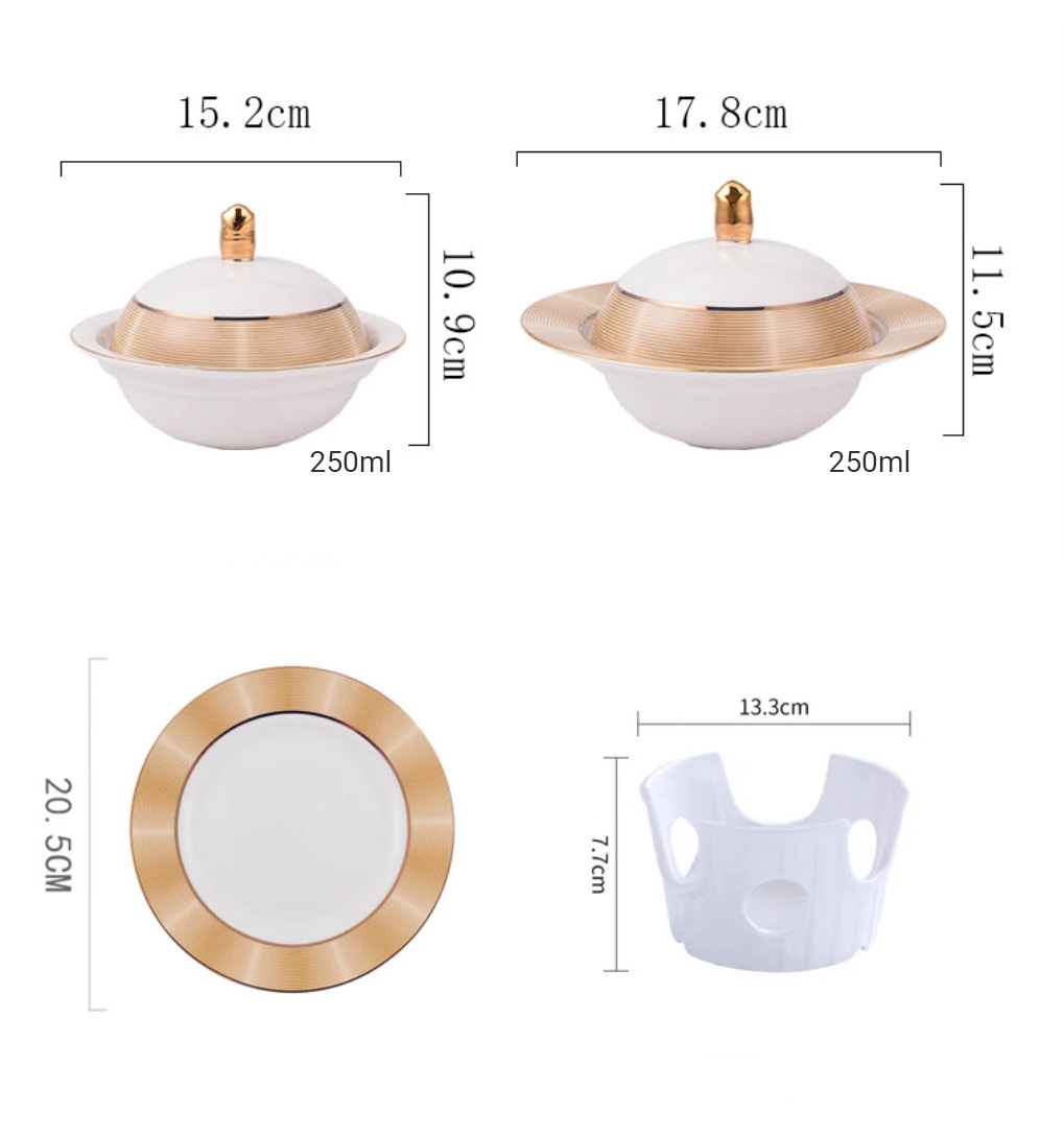 Bát hâm nóng Tổ Yến Bào Ngư Hải Sâm Vi Cá dùng nến 250ml SN1055