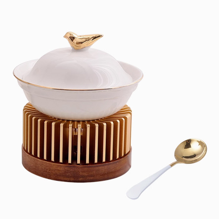 Bát hâm nóng Tổ Yến Bào Ngư Hải Sâm Vi Cá dùng nến 180ml SN1059