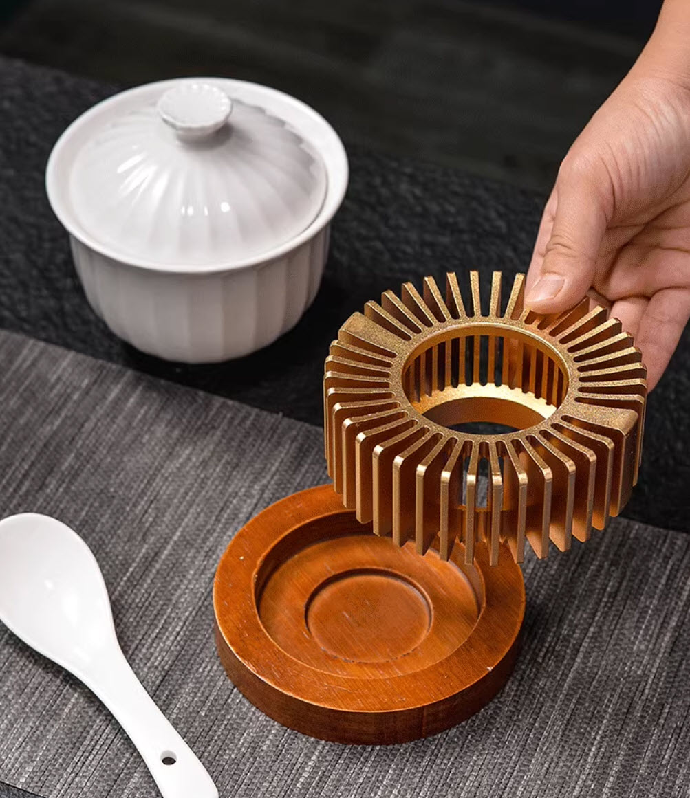 Bát hâm nóng Tổ Yến Bào Ngư Hải Sâm Vi Cá dùng nến 180ml SN1059