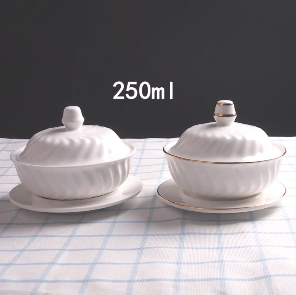 Bát đựng Tổ Yến Bào Ngư Hải Sâm Vi Cá có nắp SN1011