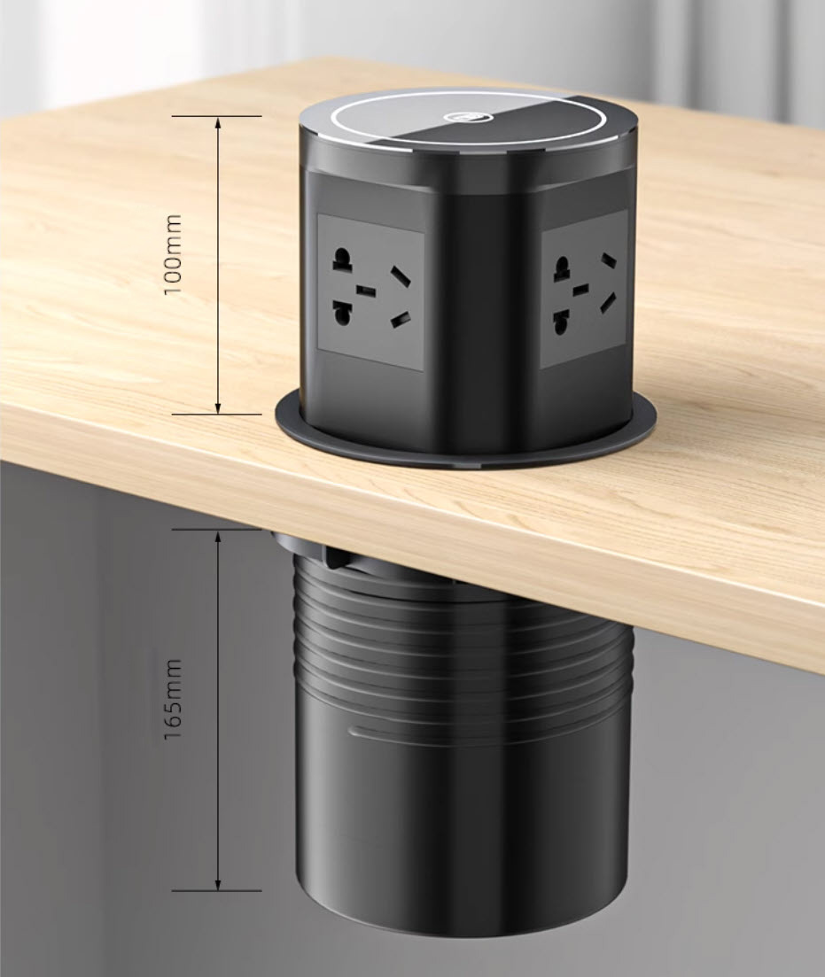 Ổ cắm âm bàn trượt bán tự động sạc không dây 3 ổ cắm 2 USB-A+C OEM BJQP2