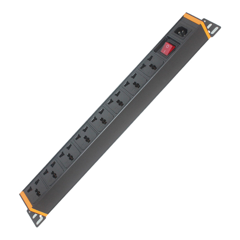 Thanh nguồn PDU tủ rack 8 cổng vỏ nhôm có công tắc nguồn ổ cắm dài bàn làm việc, nhà bếp XTE424