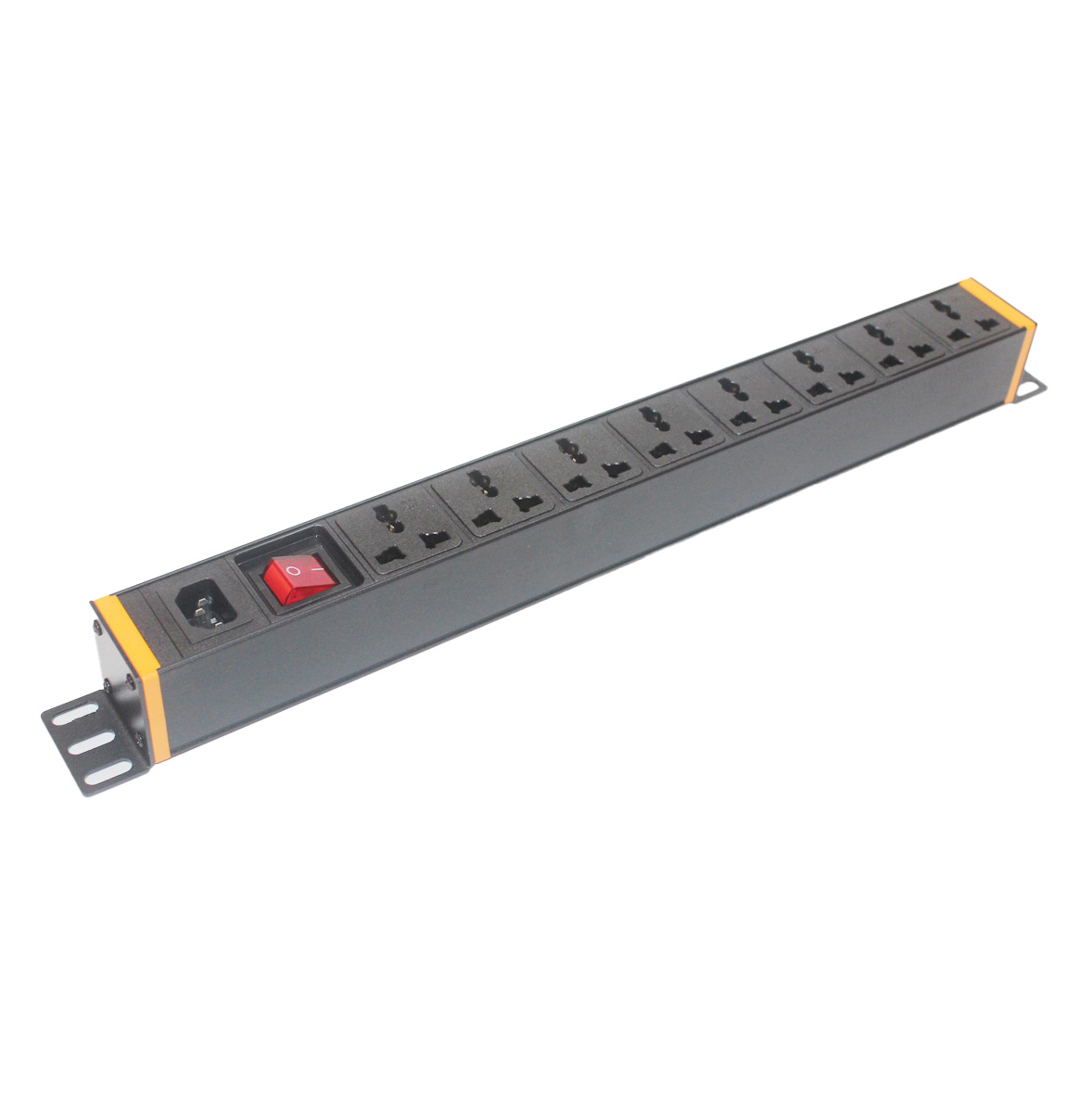 Thanh nguồn PDU tủ rack 8 cổng vỏ nhôm có công tắc nguồn ổ cắm dài bàn làm việc, nhà bếp XTE424