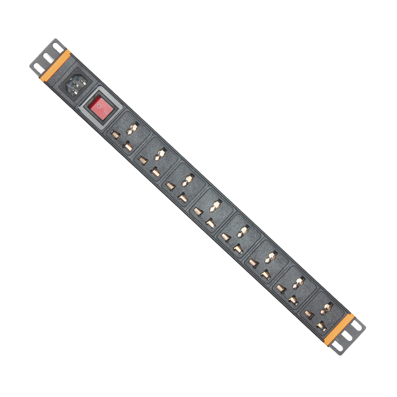 Thanh nguồn PDU tủ rack 8 cổng vỏ nhôm có công tắc nguồn ổ cắm dài bàn làm việc, nhà bếp XTE424