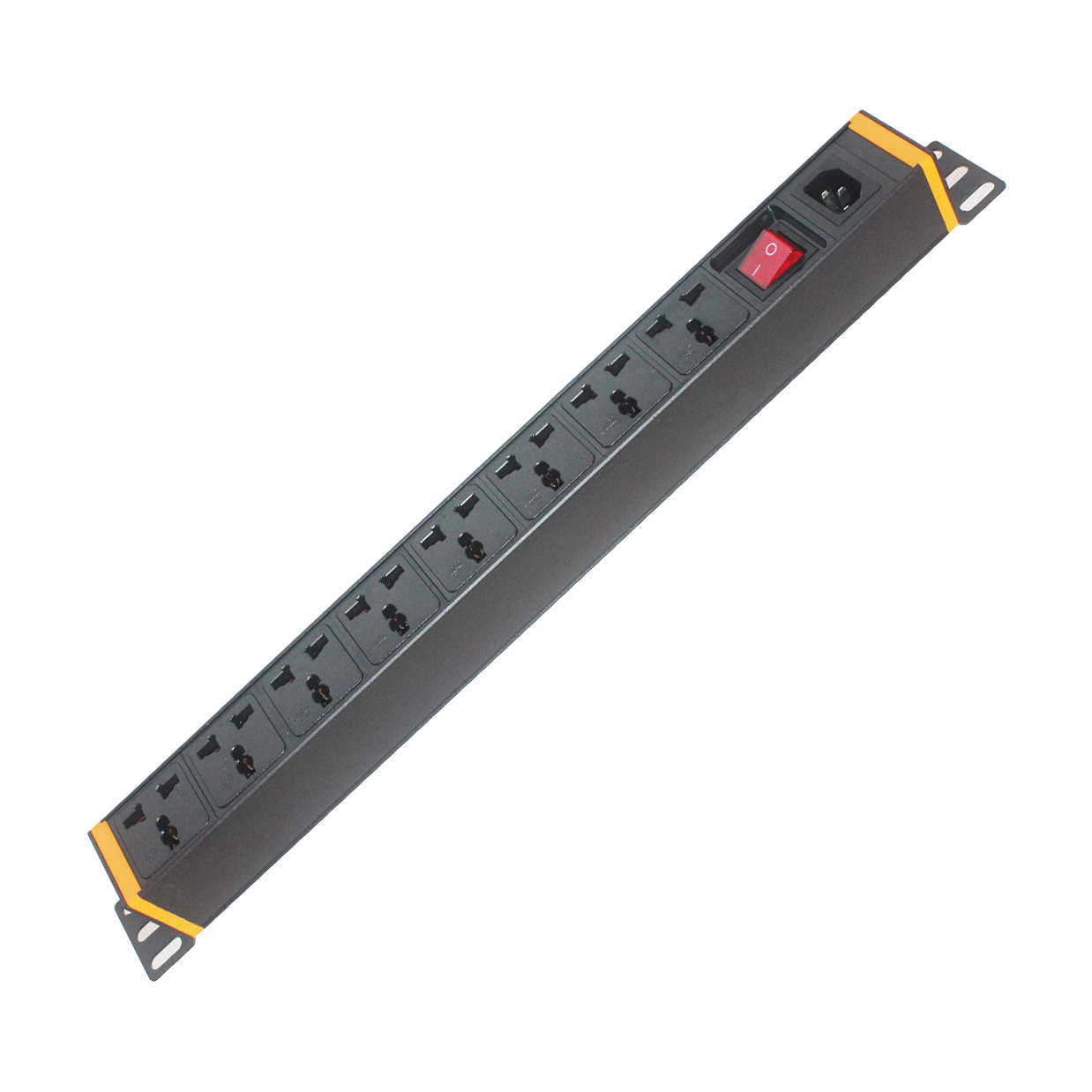 Thanh nguồn PDU tủ rack 8 cổng vỏ nhôm có công tắc nguồn ổ cắm dài bàn làm việc, nhà bếp XTE424
