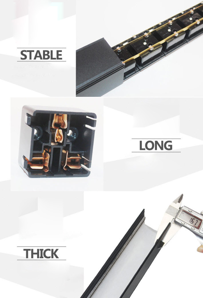 Thanh nguồn PDU tủ rack 8 cổng vỏ nhôm có công tắc nguồn ổ cắm dài bàn làm việc, nhà bếp XTE424