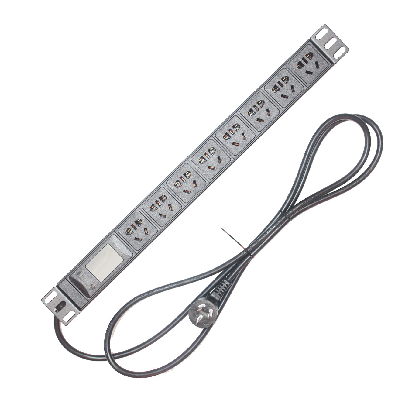 Thanh nguồn PDU tủ rack 8 cổng có đồng hồ đo điện áp vỏ nhôm XTE435