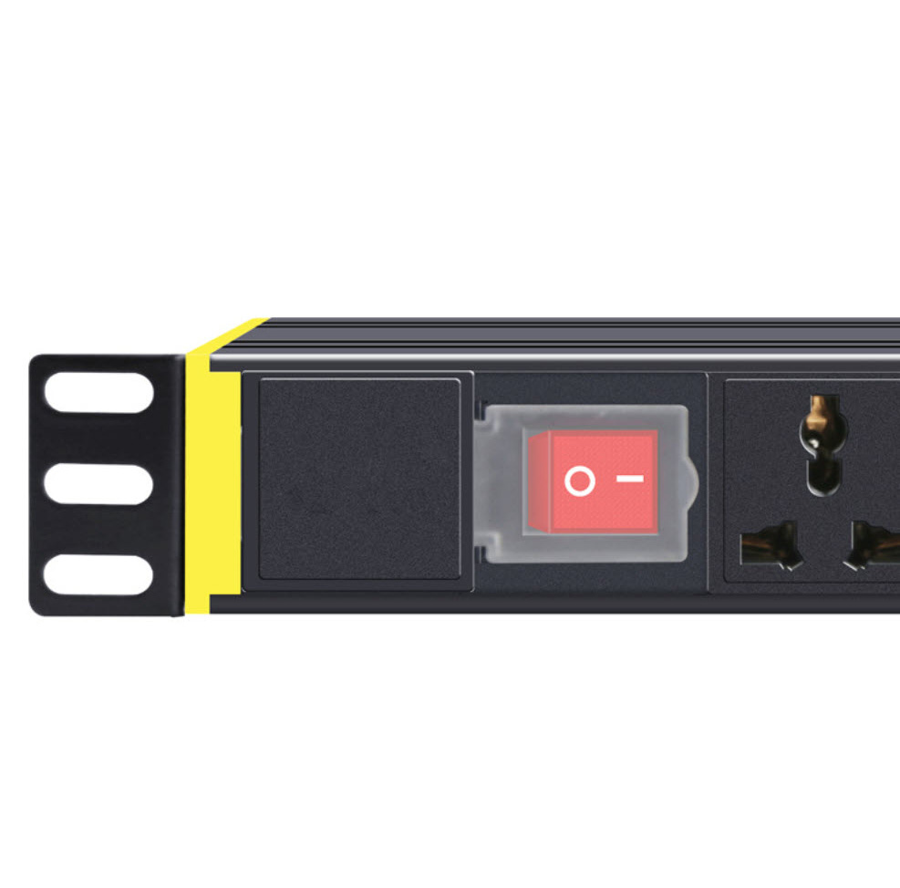 Thanh nguồn PDU tủ rack 2-12 cổng chuẩn quốc tế có công tắc nguồn vỏ nhôm 1U CYX11