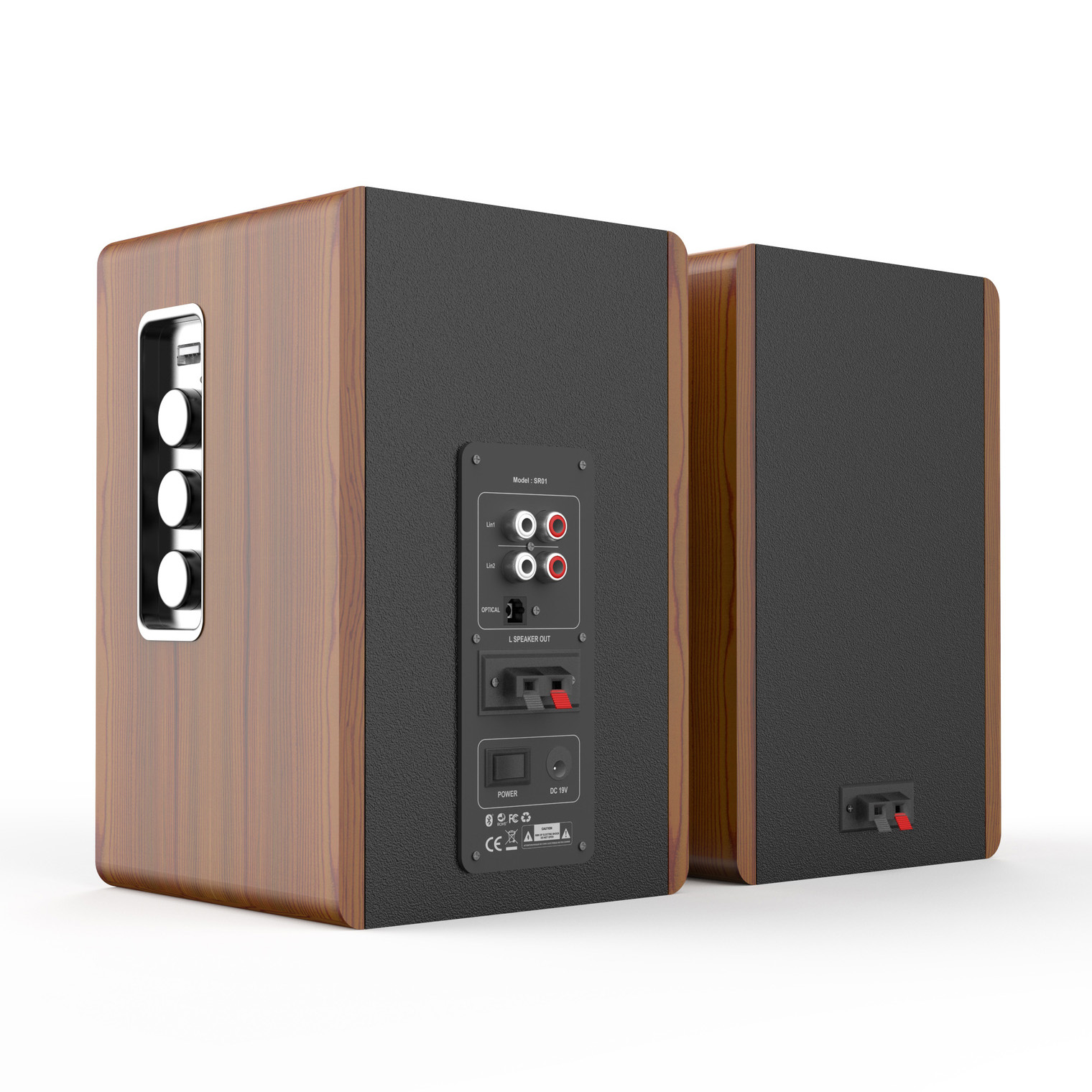 Loa booksheft chủ động 4inch vỏ gỗ Bestisan SR01 bluetooth 5.0 công suất 50W
