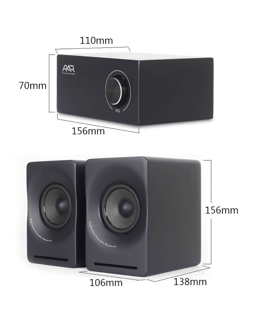 Dàn loa ampli acoustic mini 3inch để bàn ARA-T3 chuẩn DSP & aptX-CSR kết nối bluetooth.