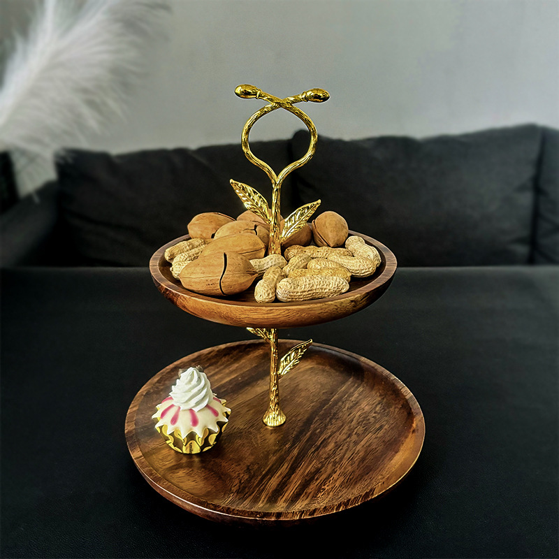 Kệ bánh 2-3 tầng gỗ Óc Chó cho Quán Trà tiệc buffet EP011