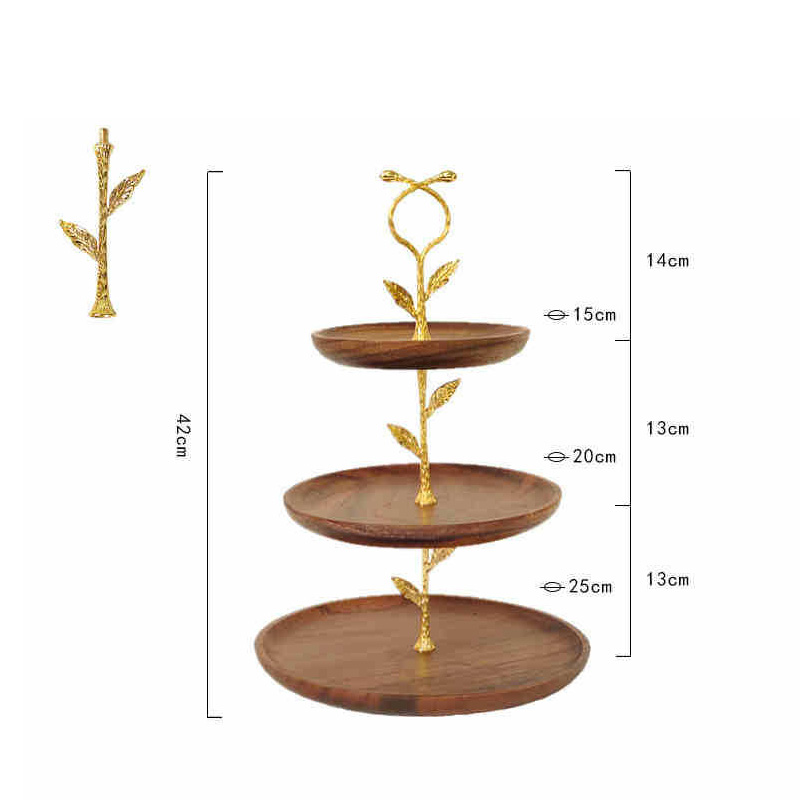 Kệ bánh 2-3 tầng gỗ Óc Chó cho Quán Trà tiệc buffet EP011