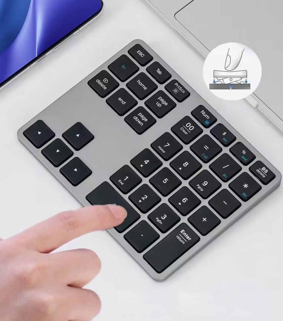 Bàn phím số không dây đa năng có bluetooth pin 300mAh JM011 vỏ hợp kim nhôm