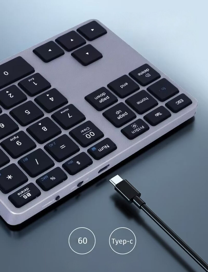 Bàn phím số không dây đa năng có bluetooth pin 300mAh JM011 vỏ hợp kim nhôm