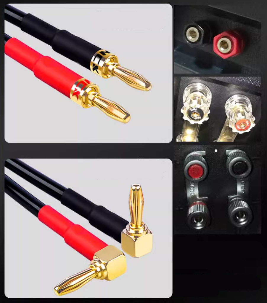 Cặp dây loa H1 INCK lõi đồng 5N jack mạ vàng lõi 2.5 đáp ứng 2000W