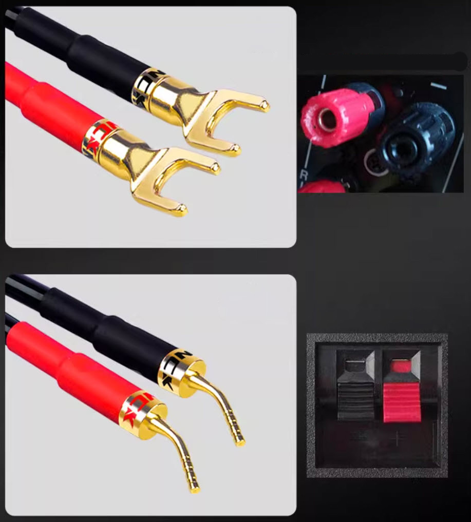 Cặp dây loa H1 INCK lõi đồng 5N jack mạ vàng lõi 2.5 đáp ứng 2000W