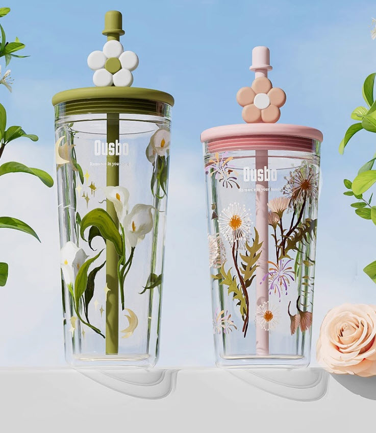 Ly cốc thủy tinh 2 lớp chịu nhiệt cao dung tích 720ml Ousbo OB720