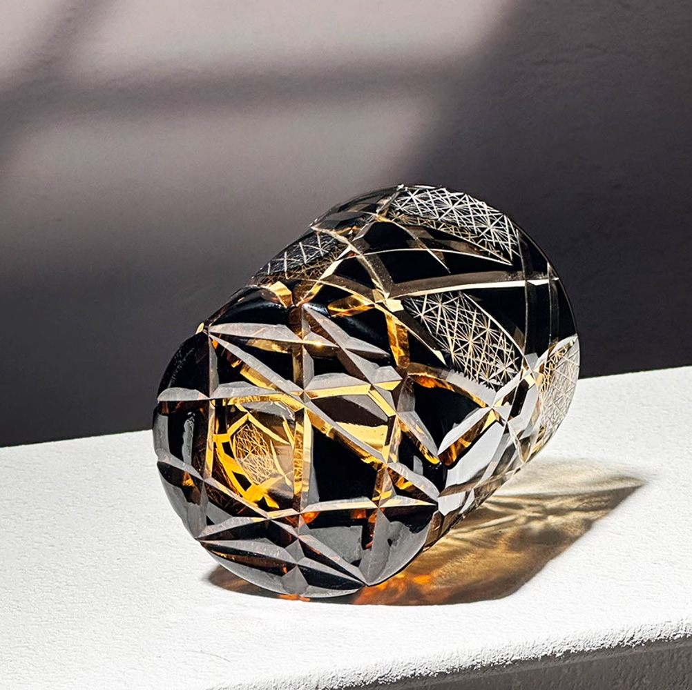 Ly whisky pha lê 28ml chế tác thủ công Edo Kiriko mẫu Twilight of Gods Vianasa VS565