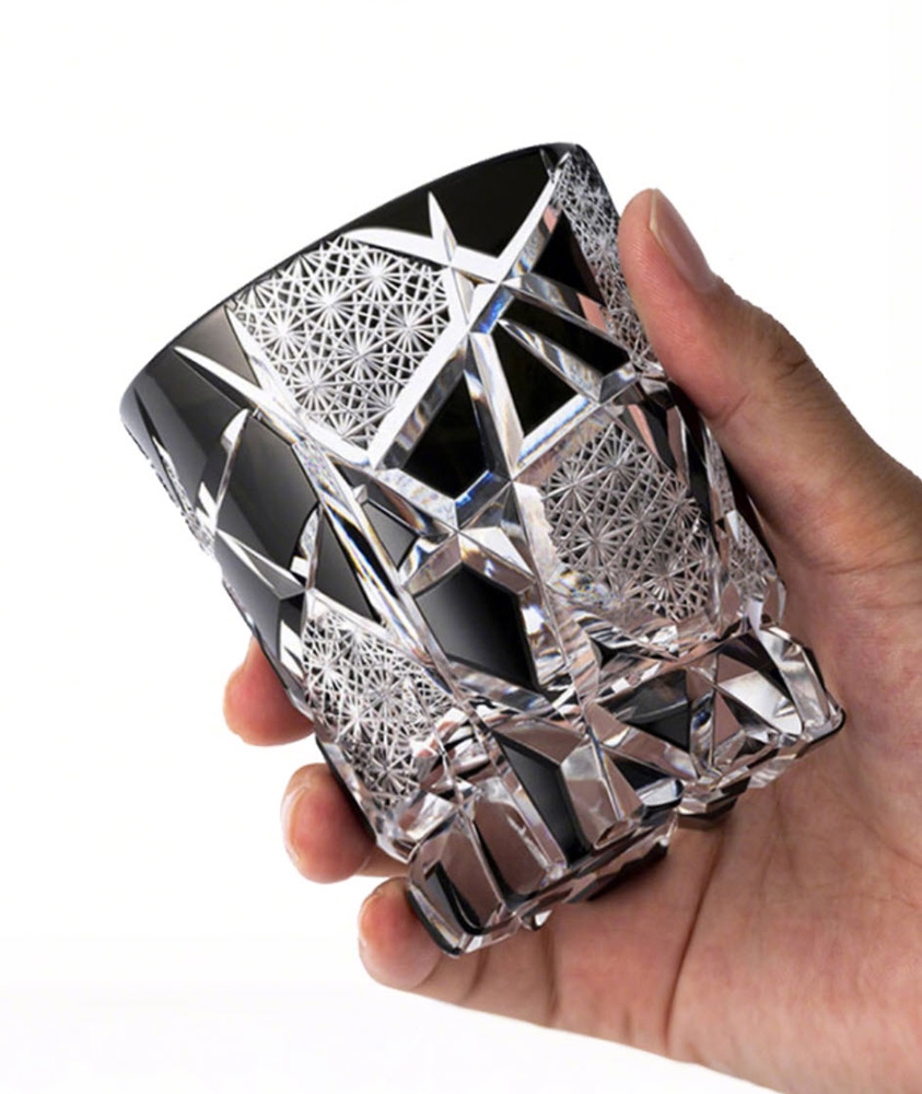 Ly whisky pha lê 28ml chế tác thủ công Edo Kiriko mẫu Twilight of Gods Vianasa VS565