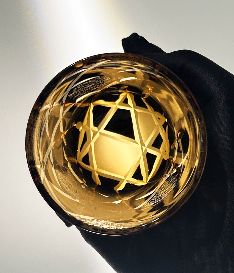 Ly whisky pha lê 28ml chế tác thủ công Edo Kiriko mẫu Twilight of Gods Vianasa VS565