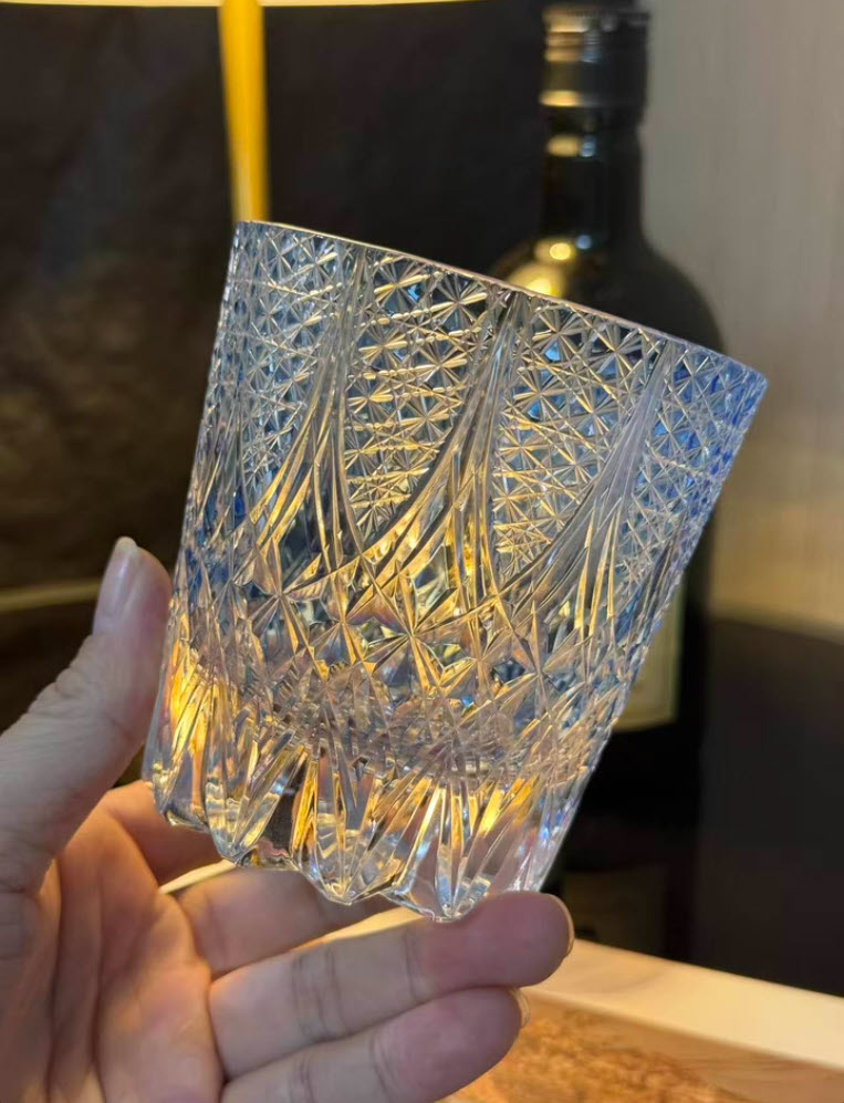 Ly whisky pha lê 330ml chế tác thủ công Edo Kiriko mẫu Eternal Star Vianasa VS3424