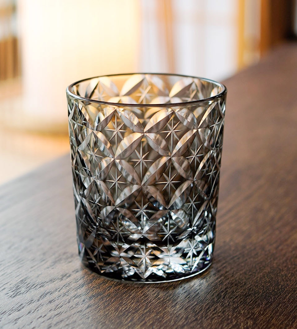 Ly whisky pha lê 250ml chế tác thủ công Edo Kiriko mẫu Shippo Vianasa VS4234