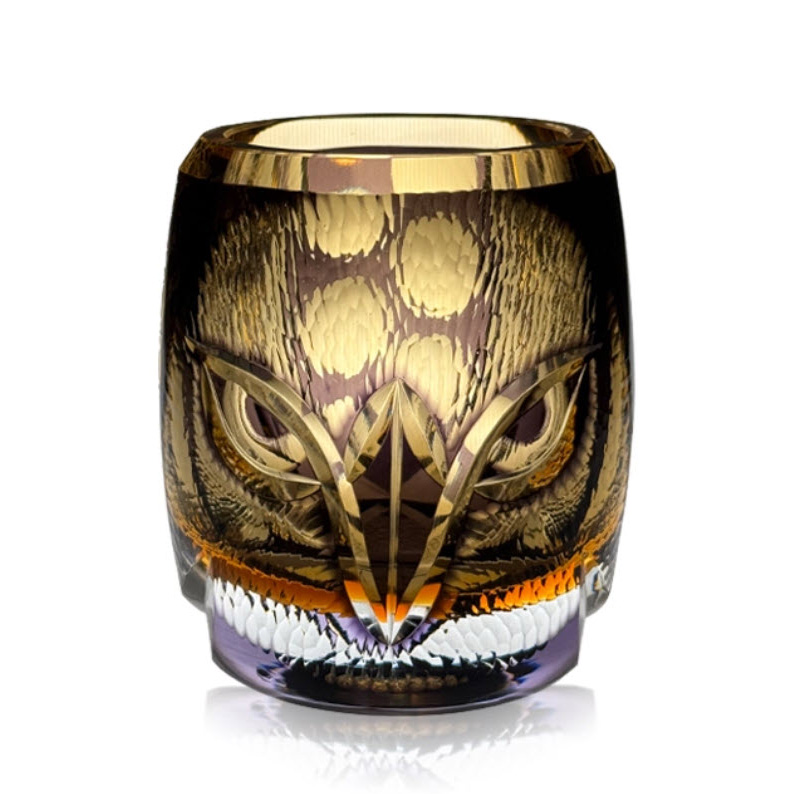 Ly whisky pha lê 280ml chế tác thủ công Edo Kiriko mẫu Owl Vianasa VS3434A