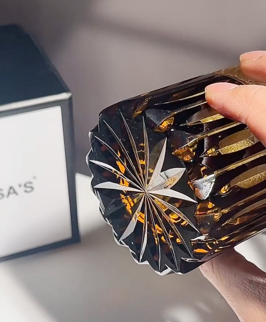 Ly whisky pha lê 280ml chế tác thủ công Edo Kiriko mẫu Glowing Day Vianasa VS3121