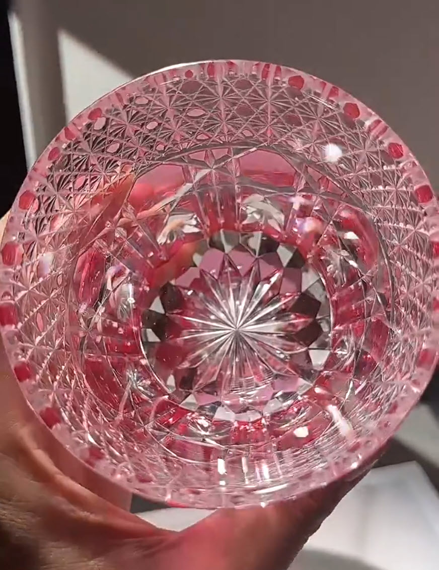 Ly whisky pha lê 330ml chế tác thủ công Edo Kiriko mẫu Glaze Dream Vianasa VS3423