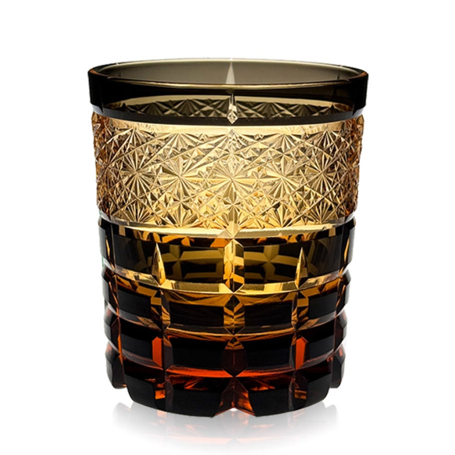 Ly whisky pha lê 280ml chế tác thủ công Edo Kiriko mẫu Jade Linglong Vianasa VS5855