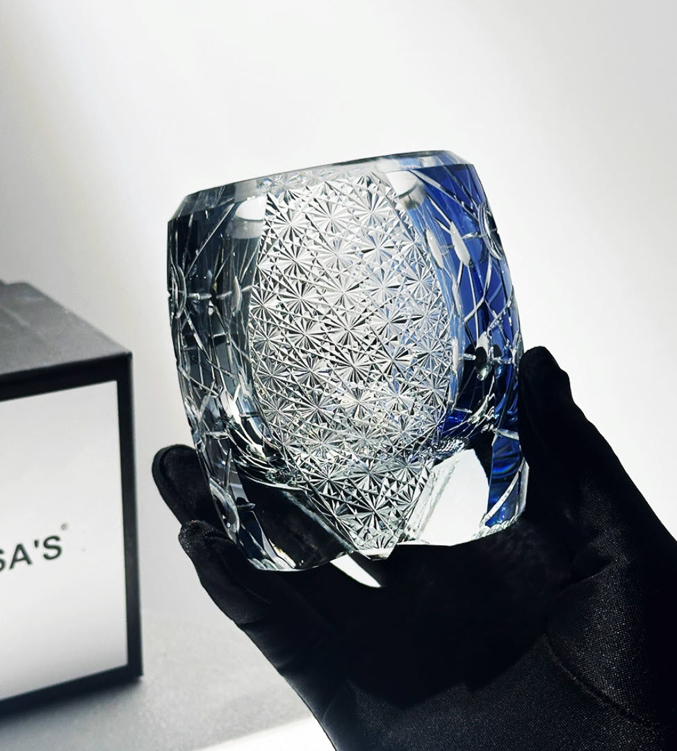 Ly whisky pha lê 280ml chế tác thủ công Edo Kiriko mẫu Planet Vianasa VS3232A