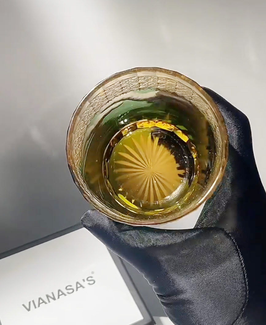 Ly whisky pha lê 260ml chế tác thủ công Edo Kiriko mẫu Fuji Mt Vianasa VS2525