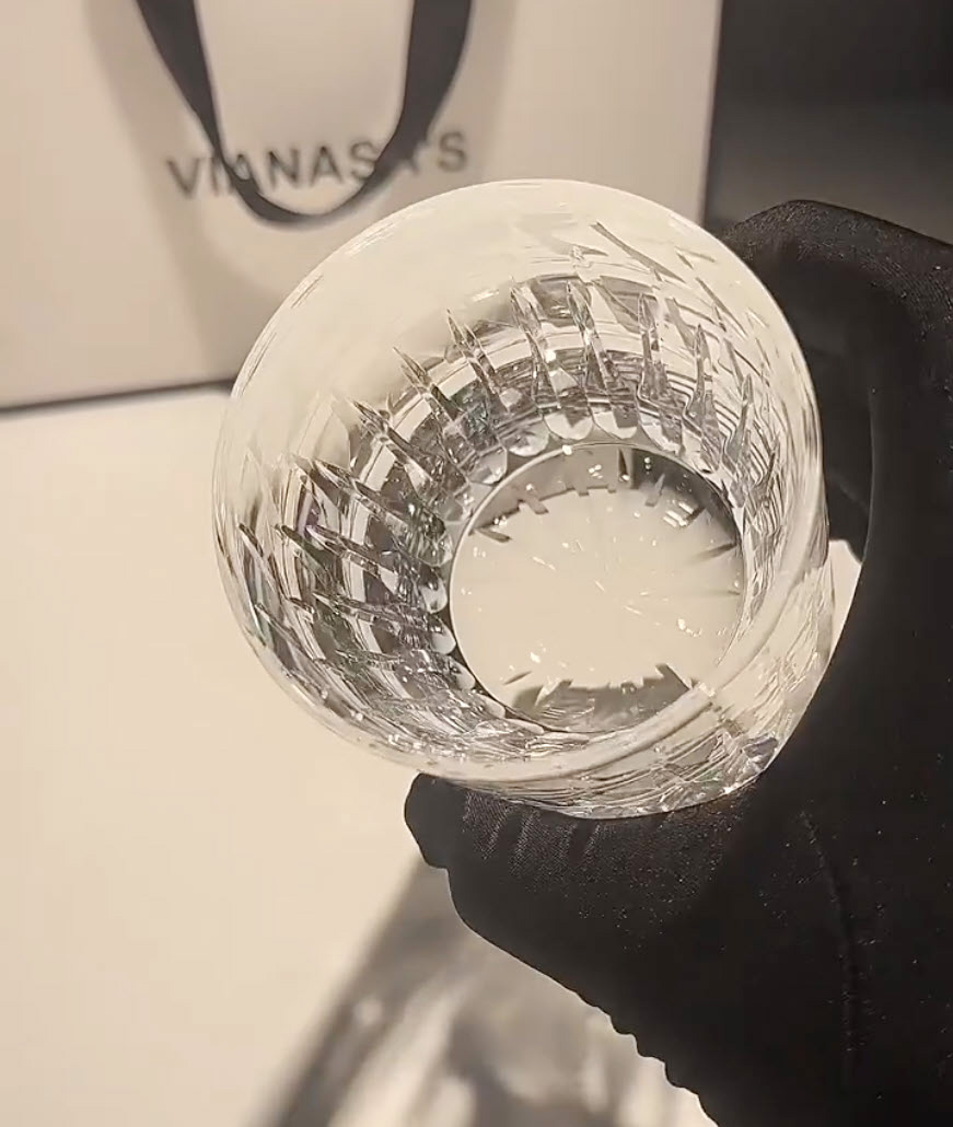 Ly whisky pha lê K9 250ml chế tác thủ công Edo Kiriko mẫu Great Britain Vianasa VS2232