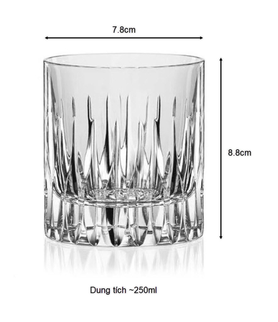 Ly whisky pha lê K9 250ml chế tác thủ công Edo Kiriko mẫu Great Britain Vianasa VS2232