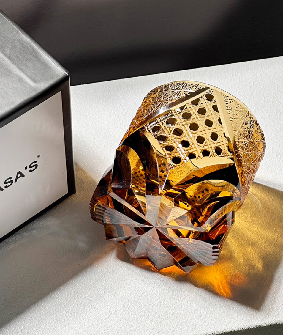 Ly wishky pha lê 280ml chế tác thủ công Edo Kiriko mẫu Black Samurai Vianasa VS32323