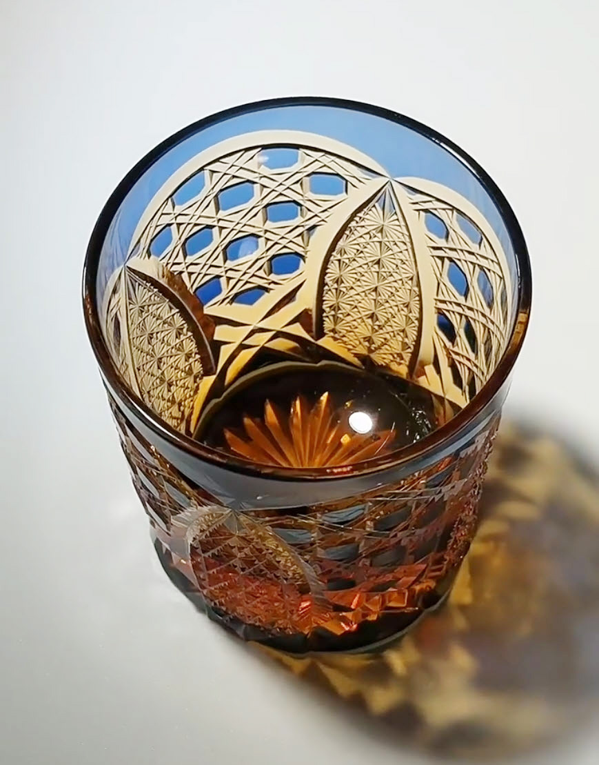 Ly wishky pha lê 280ml chế tác thủ công Edo Kiriko mẫu Sunset Song Vianasa VS2323C