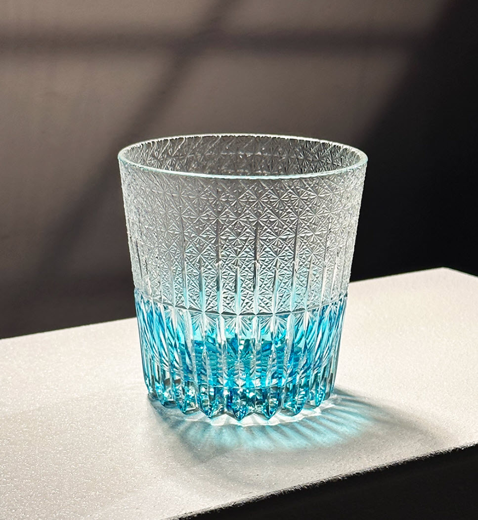 Ly wishky pha lê 330ml chế tác thủ công Edo Kiriko mẫu Northern Lights Vianasa VS3434B