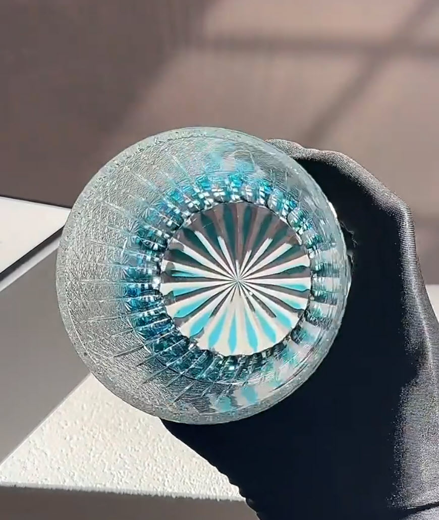 Ly wishky pha lê 330ml chế tác thủ công Edo Kiriko mẫu Northern Lights Vianasa VS3434B